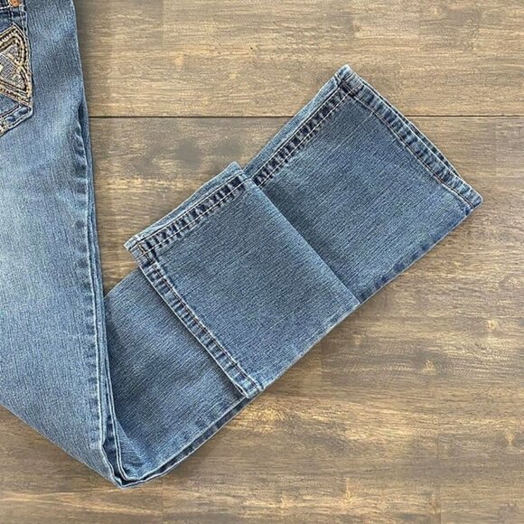 Vintage Y2k LEI Low rise Womens Size 9 Blue Jeans Emellished Pocket Boot - Picture 7 of 7